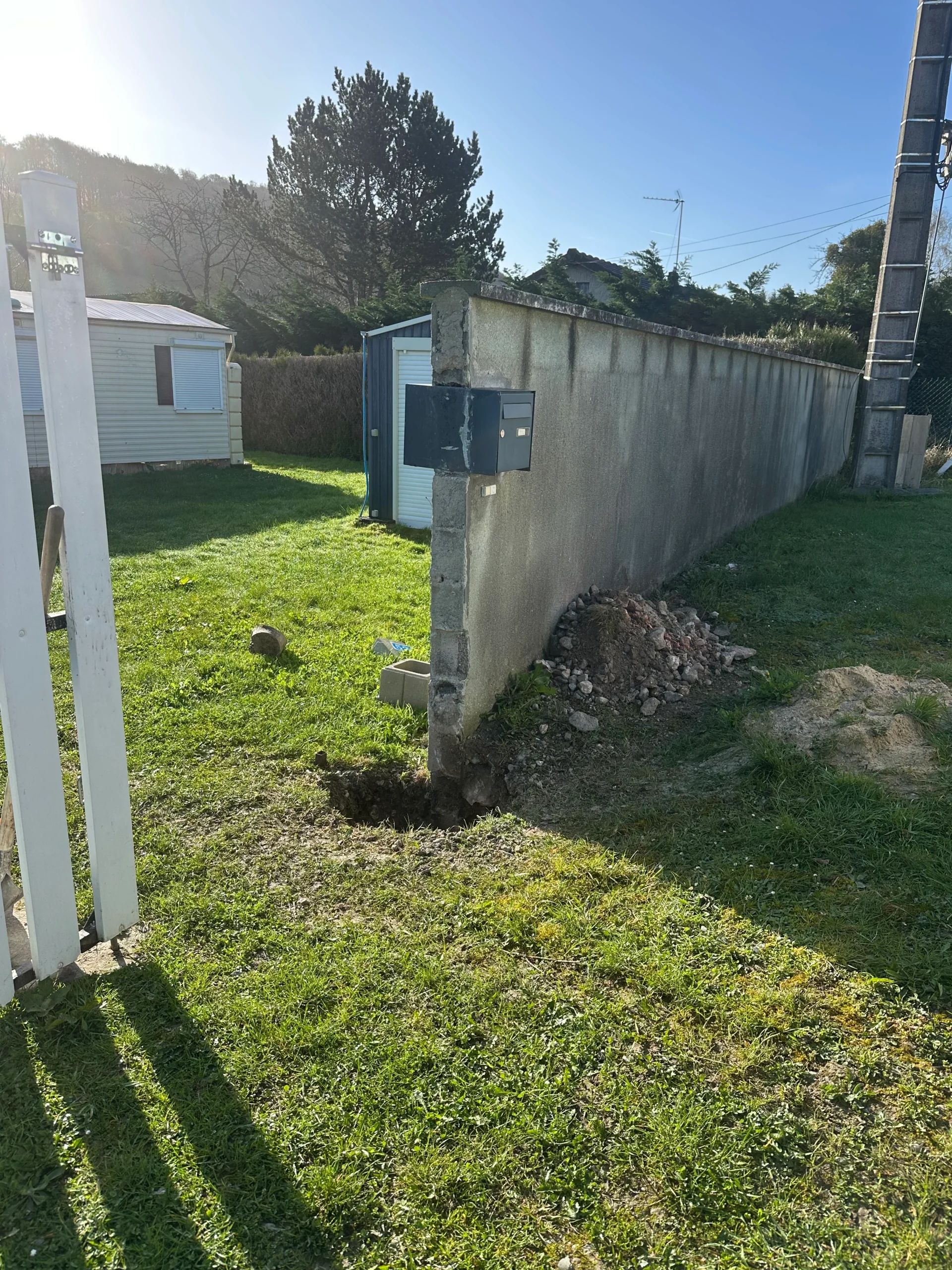 Resultat maconnerie pilier enduit Gamaches